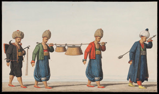 Janissaries carrying soup pot