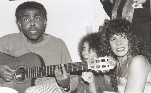 Gilberto Gil com Elba Ramalho e Lidoka, comemorando os 39 anos da cantora paraibana