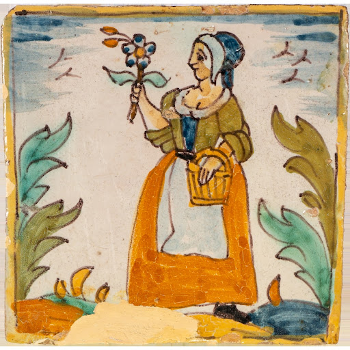 Tile with Peasant woman