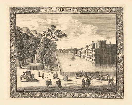 Gezicht op de Lange Vijverberg en de Hofvijver te Den Haag