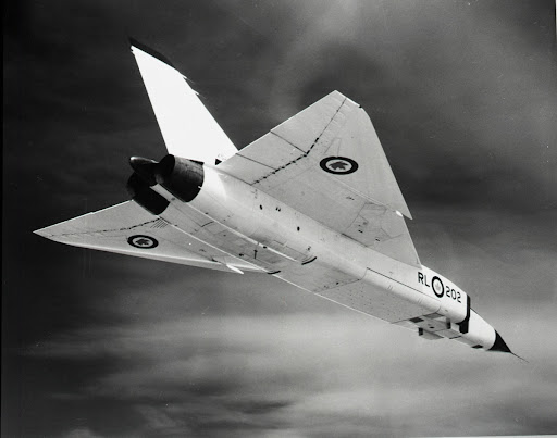 Avro CF-105 Arrow RL202 in flight.