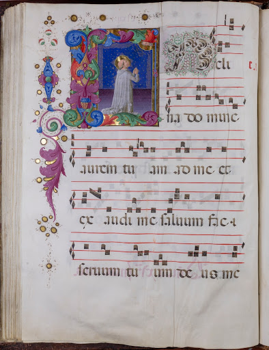 Page with figured initial I