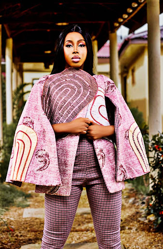 Print Top with wide flair sleeves