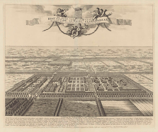 Landgoed Clingendael in vogelvlucht vanuit het zuiden naar het noorden gezien