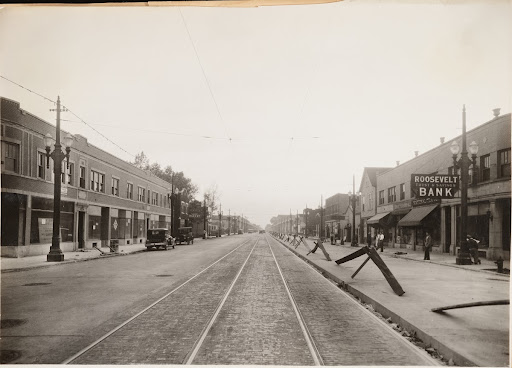 Forest Park, IL, Roosevelt Road, 12th Street. GE form 12 ornamental Novalux unit.