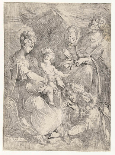 Heilige familie met Anna en Maria Magdalena