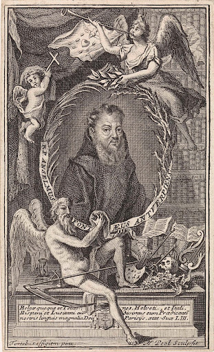 Portret van Anselmus Fontaeus, op 53-jarige leeftijd