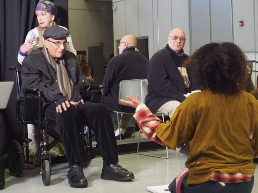 Photo of Gesel Mason in rehearsal with Donald McKayle