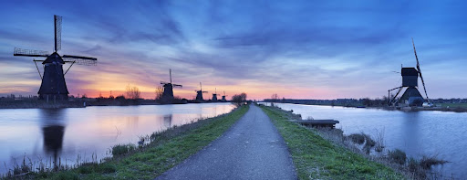 Windmills at sunrise