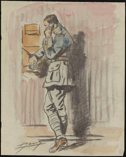 Officier au téléphone