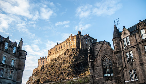 View of the Historical Edinburgh Castle from the Street