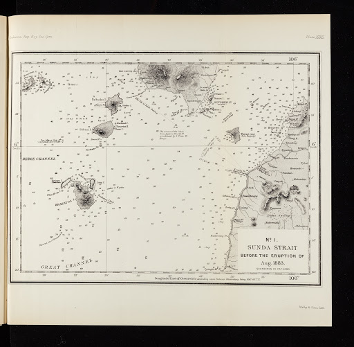 Map of the Sunda Straits before the Krakatoa eruption