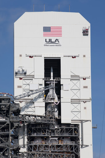 The Doors are Opened Showing Orion and Delta IV