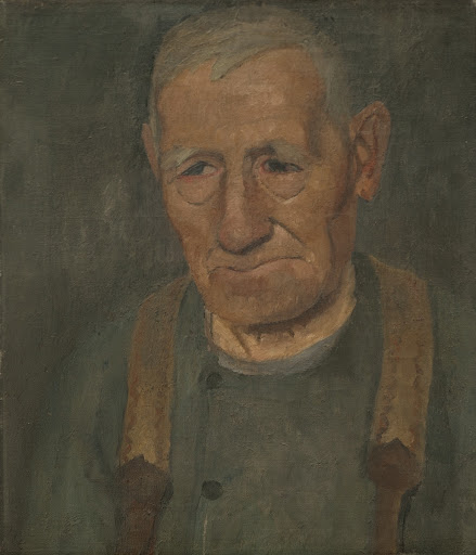Half-length portrait of an old farmer