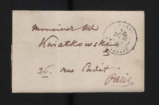 A letter addressed by Norwid