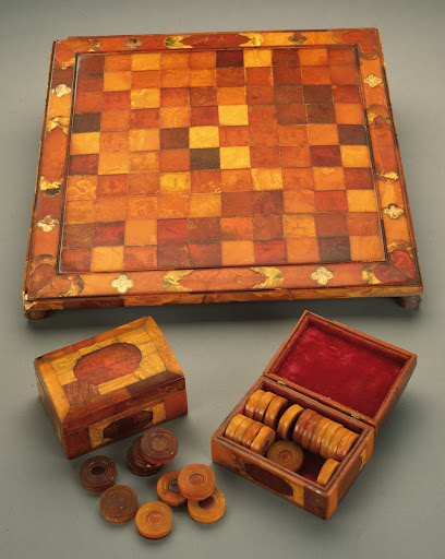 Chessboard in amber