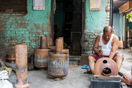 Copper craft: Open workshop area