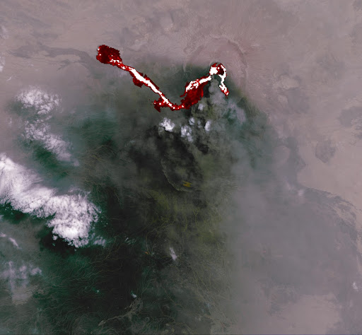 Africa Nabro Volcano Spews a Fiery Brew in NASA Spacecraft Image