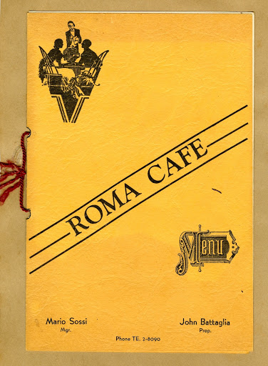 Roma Café Menu cover