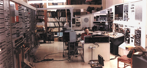 Panoramic View of Scott's Electronic Music Studio