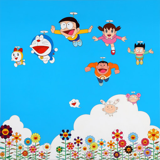 My Summer Vacation with My Little Brother and Doraemon (2002), Acrylic paint on canvas, 180 x 180.5cm
