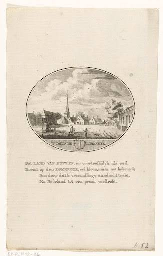 Gezicht op het dorpsplein van Goudswaard