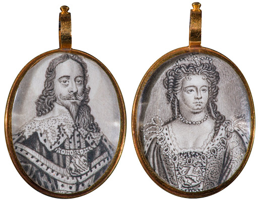 Double locket with Portrait of Charles I and Queen Anne