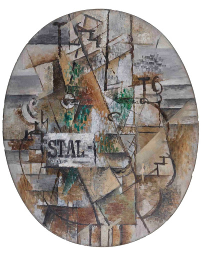 Bouteille et journal (Le Guéridon) (Bottle and Newspaper (Small Round Side Table))