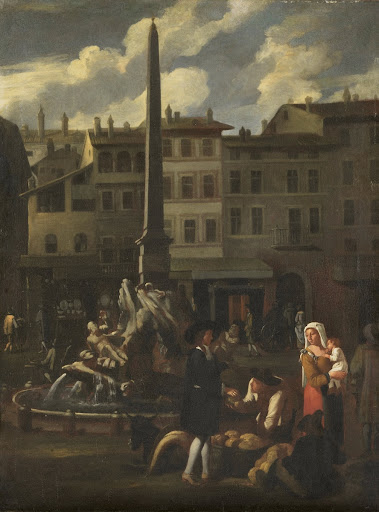 Market Scene in Rome, Piazza Navonna