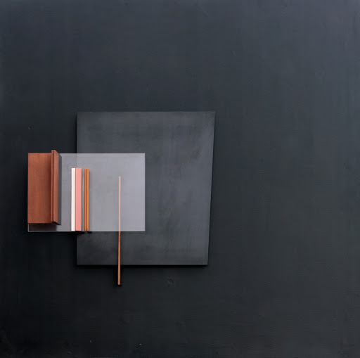 Relief. Construction in Black, White & Cedar