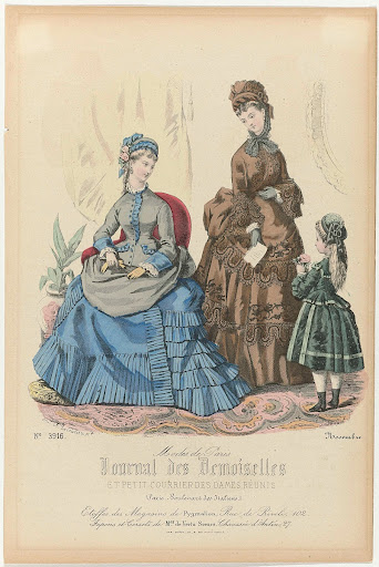 Journal des Demoiselles et Petit Courrier des Dames Réunis, Novembre 1873, No. 3916 : Etoffes des Magasins (...)