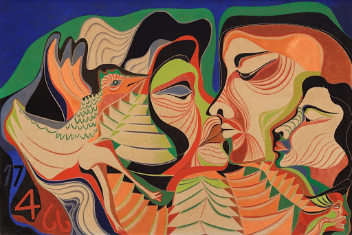 Beijo | Kiss, óleo sobre tela oil on canvas 100 x 150 cm Coleção Família Serpa Collection Serpa Family