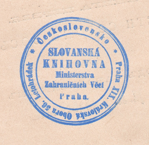 Stamp of the Slavic Library used in 1924-1929