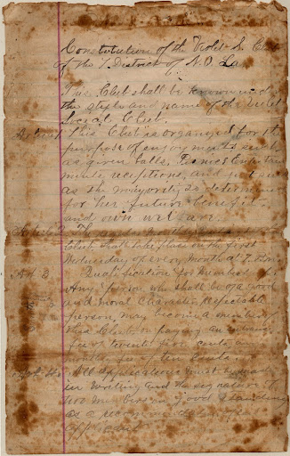 Constitution of the Violet Social Club (page 1)