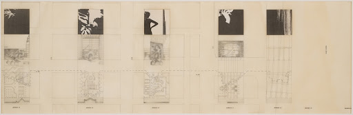 'The Street' set, from the series "The Manhattan Transcripts," [plan, section, elevation, site plan]
