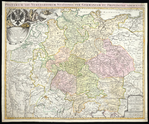 Map of mail routes in Germany
