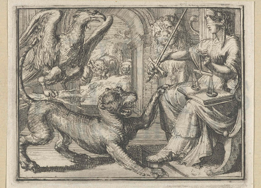 Titelblad voor het pamflet: De Tyger voor Themis Vierschaar, 1701