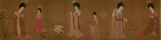 改琦 簪花仕女 中国画 掛け軸 水墨画 和室 玄関 茶室 壁掛け 美術品 簪花仕女图- 周昉— Google 艺术与文化