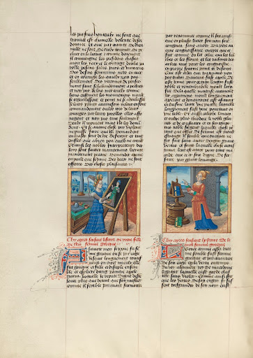 Irene Painting the Portrait of a Girl; Leontion, the Philosopher, Orating