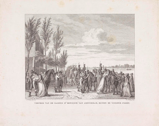 Vertrek van de Gardes d'Honneur van Amsterdam, 1813
