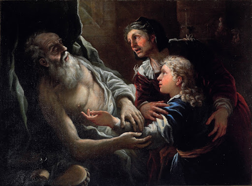 Isaac bendiciendo a Jacob