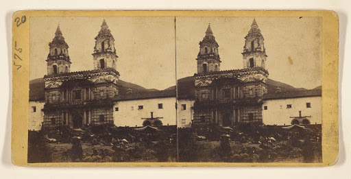 Market View, with the Church of San Francisco, Quito. ["El Ecuador" (The Equator.)] (Full Front)