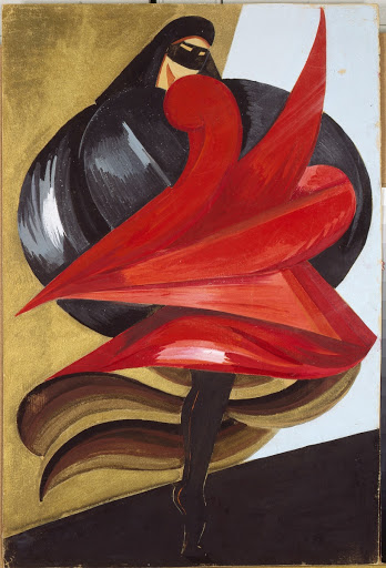 Women's mask. Sketch for costume for production of Shakespeare’s Romeo and Juliet.