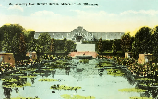 Mitchell Park conservatory from sunken garden