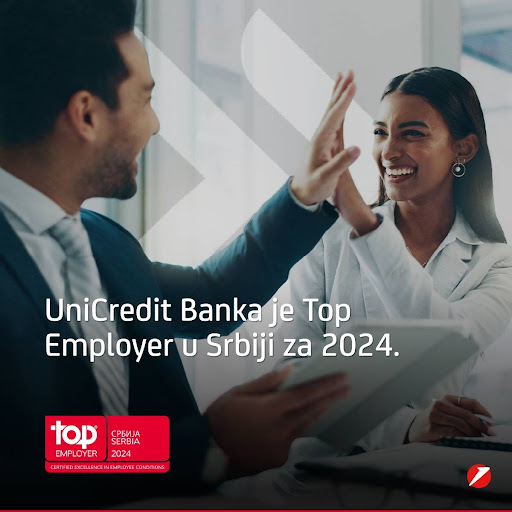 Unikredit banka proglašena za najboljeg poslodavca za 2024.
