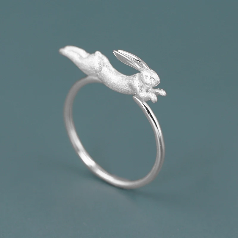 Title 1, Jade Konijn Ring in Sterling Zilver Prachtig. E...
