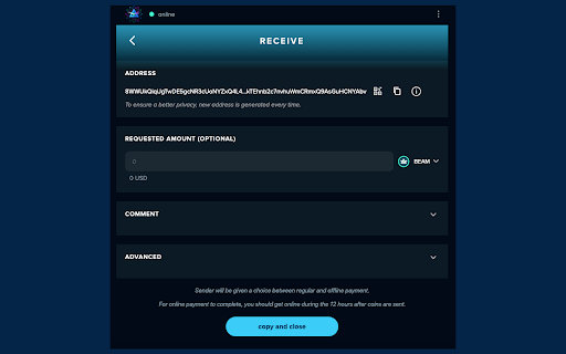 Beam Web Wallet