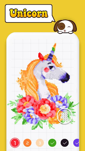 Unicorn Color Sandbox: Color by Number Free