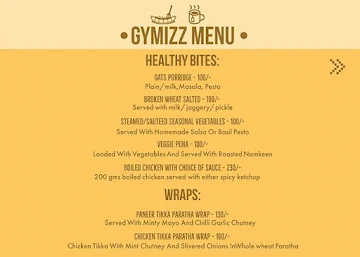 Gymizz menu 