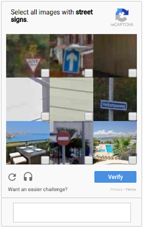 Demoe of reCaptcha advanced challenge